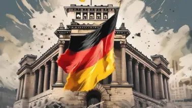 Firefly zerrissene deutsche flagge auf dem Reichstag 56136