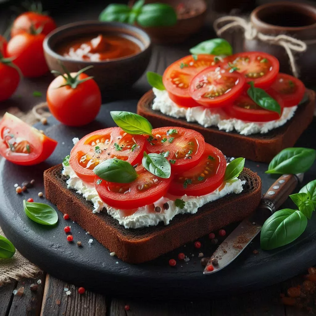 schwarzbrot mit Tomate