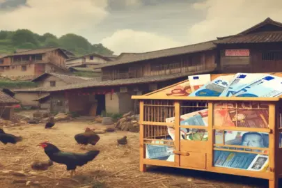 A rural Chinese landscape with an abandoned chicke 1280x731