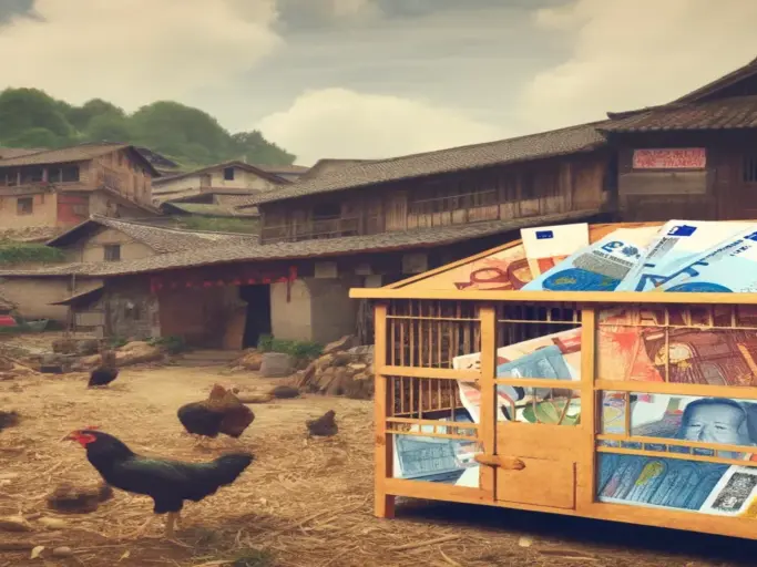 A rural Chinese landscape with an abandoned chicke 1280x731
