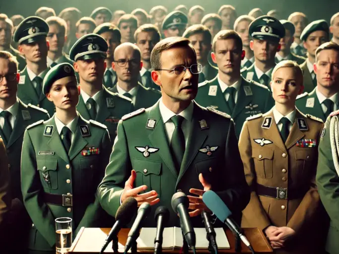 German Defense Minister Boris Pistorius giving a s resized