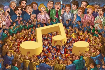 a vibrant and lively scene depicting a massive cro g3HOSFsYQ2q6g40fDNNstg 24wFcB0RTqqQT7l94mHIYA