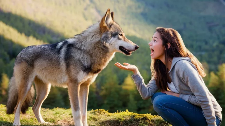 a captivating image of a wolf greeting a young wom GGag0ajPRra6Ec2cW6m1hA Bg7gGFUVRKyXRm6olWJ2Aw