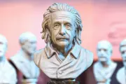 a beautiful bust of albert einstein with a thought 8NQDJuMcRRKzdKdagDklgw 4Ug aaMfQWiXnzamYBjAlA