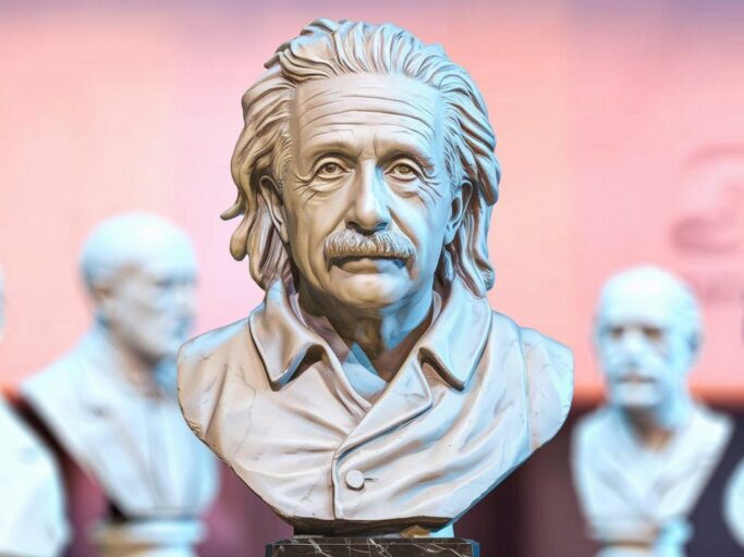 a beautiful bust of albert einstein with a thought 8NQDJuMcRRKzdKdagDklgw 4Ug aaMfQWiXnzamYBjAlA