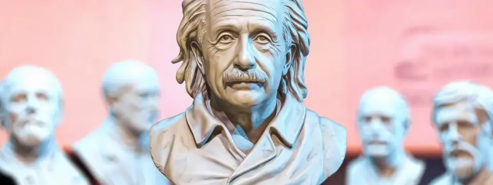 a beautiful bust of albert einstein with a thought 8NQDJuMcRRKzdKdagDklgw 4Ug aaMfQWiXnzamYBjAlA
