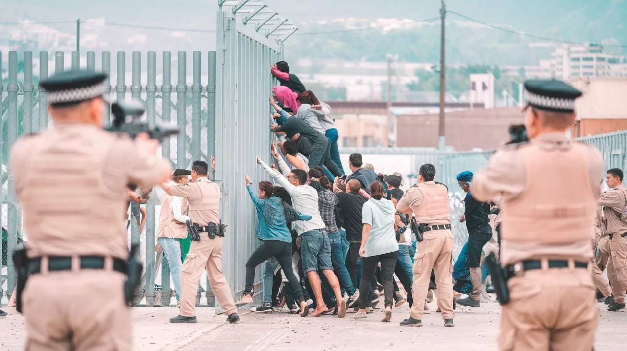 a photo of a crowd of people trying to climb over zzgSnw4pTOy3IgImqGn64Q 9mbhHY 4RYSkKWLUdgqpJw