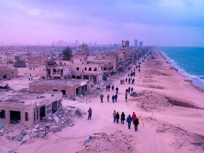 a photo of a war torn city with a desert landscape rUIWtHIATbmclAXDs6UWJQ DFJAPr5KRIudi41 2YngMg