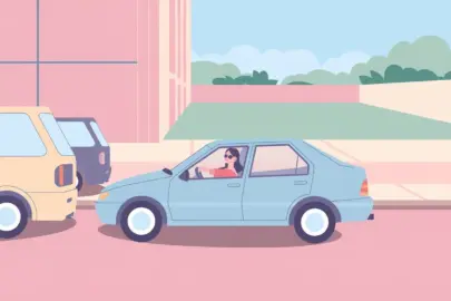 an illustration of a woman in a car reversing into nTxnenMhQMm m JB0bB03g URVkXh9UR OW8i A3x10ig