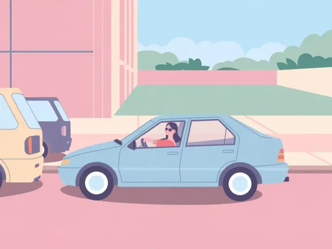 an illustration of a woman in a car reversing into nTxnenMhQMm m JB0bB03g URVkXh9UR OW8i A3x10ig