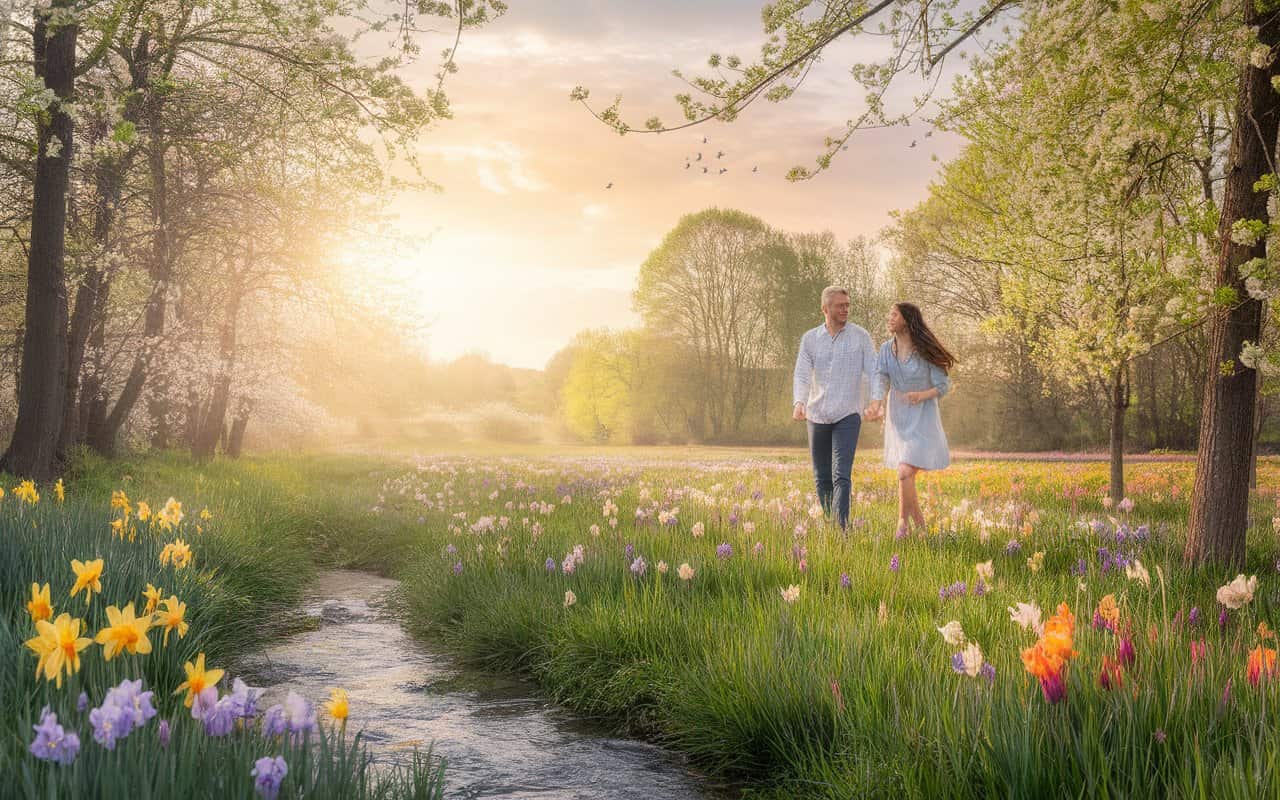 a photo of a serene landscape during spr ytg9oiN2RvCreo6KKjw14w QuLJTDXvTnq9V85rg4qNrw