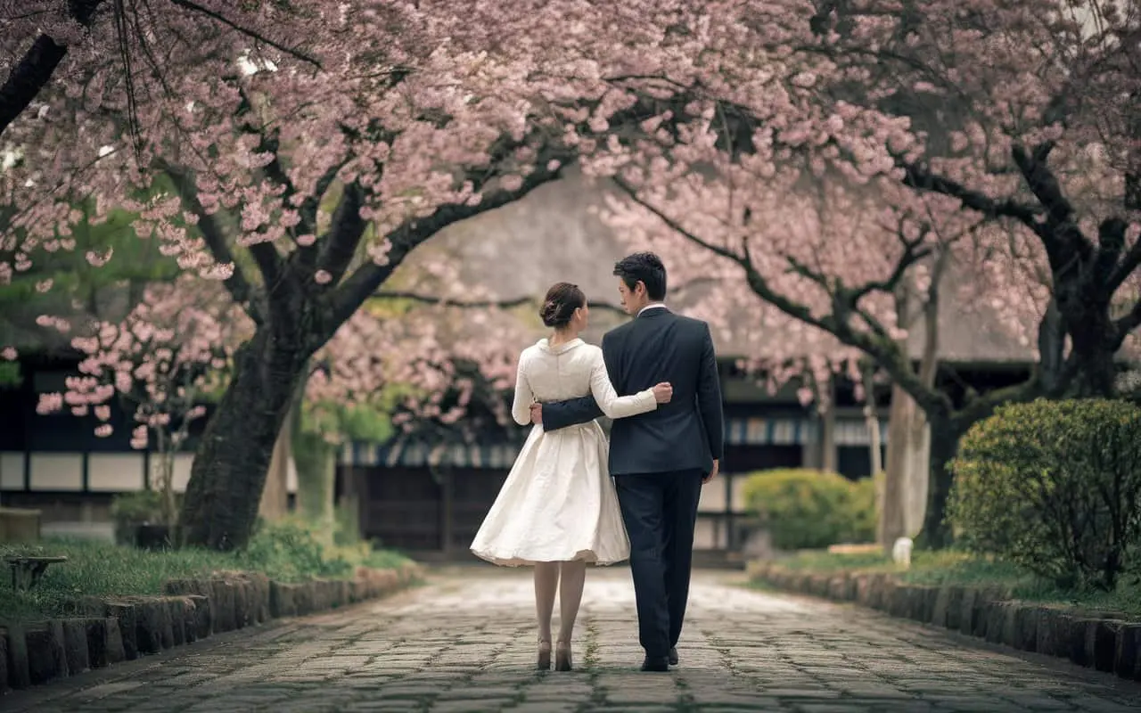 a romantic spring scene with a man and a K8mhGCjUSVuVPduj4EoR5A wMA4bB3BQfyptHEqxNH8kg