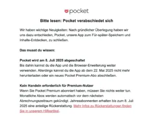 Pocket Abschied