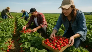Erdbeeren Erntehelfer