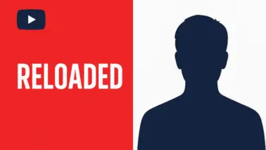 Zweigeteiltes Motiv mit YouTube Design links und anonymer Figur rechts in Blau