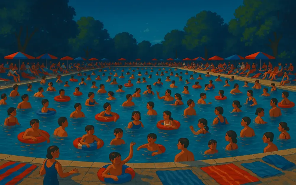 volles Schwimmbad