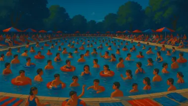 volles Schwimmbad