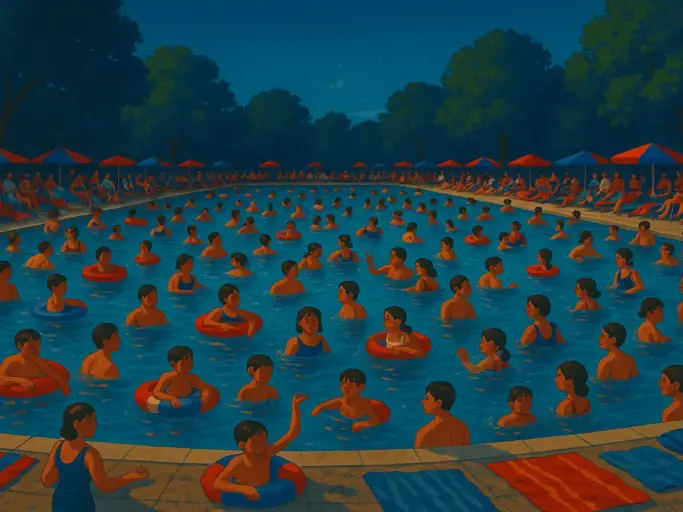 volles Schwimmbad