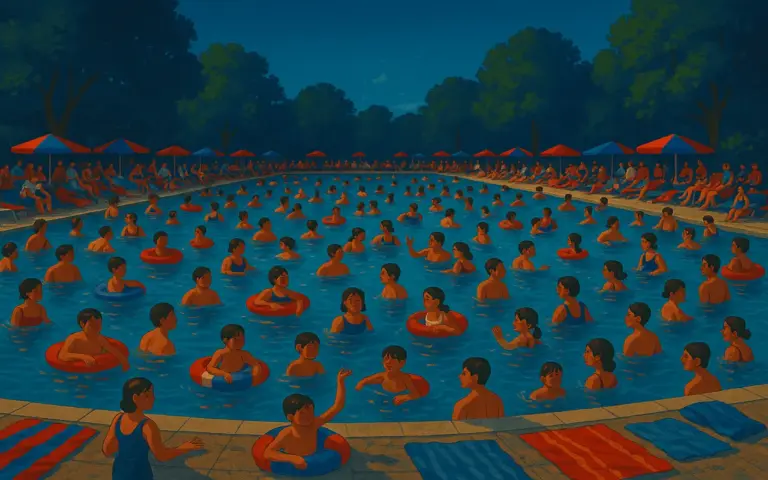 volles Schwimmbad
