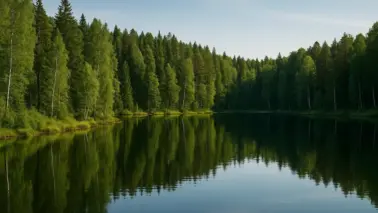 Waldlandschaft mit See Kopie