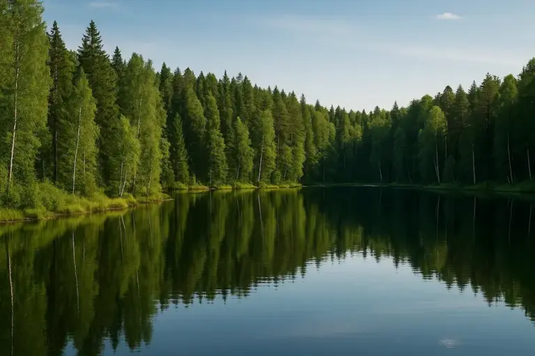 Waldlandschaft mit See Kopie