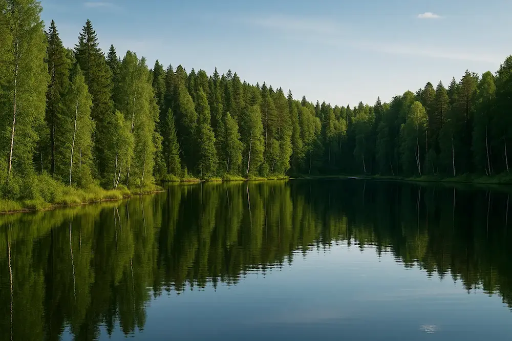 Waldlandschaft mit See Kopie