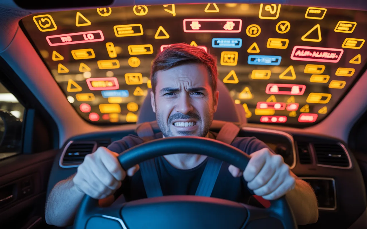 genervter autofahrer assistenzsysteme
