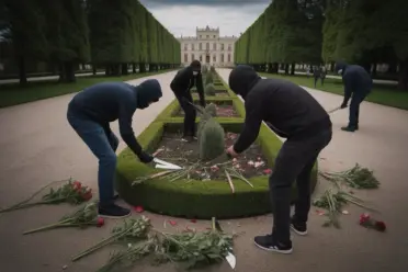Kaum ist der Schlosspark Bedburg halb fertig, waren auch schon die Vandalen da