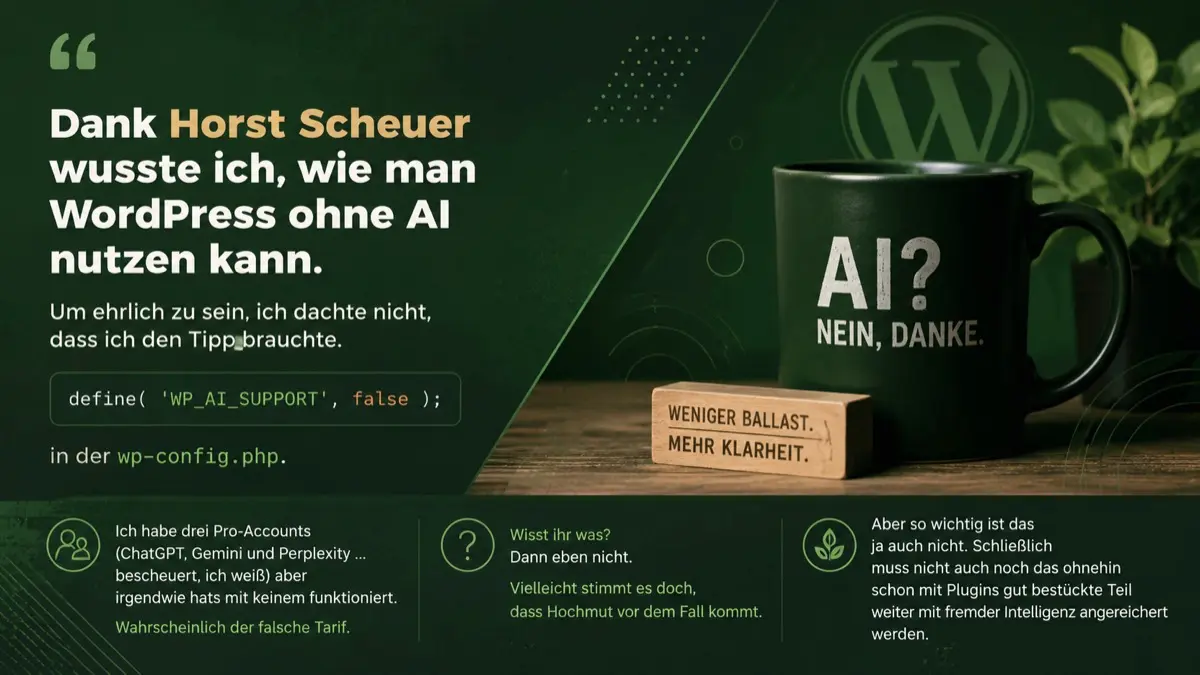keine AI für Wordpress