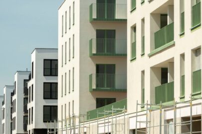 modern residential buildings under construction in wroclaw