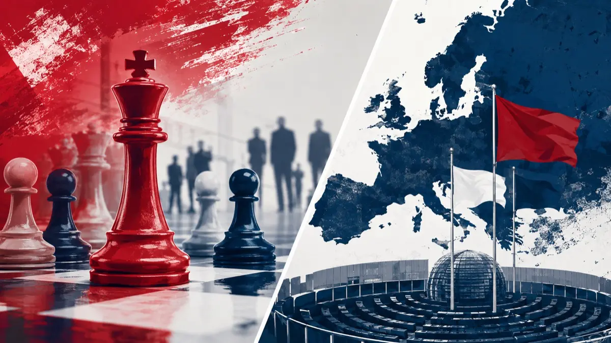 liberaler schachzug vor europakarte und parlament