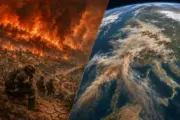 Satellitenblick auf großflächige Waldbrände in Europa und Nordamerika