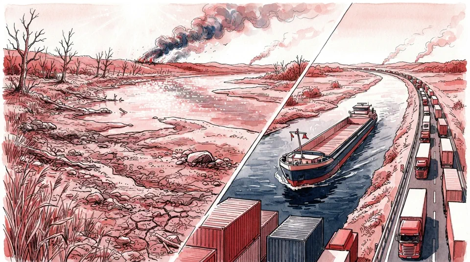 Brände und Dürre treffen nicht bloß die Wirtschaft 1 niedrigwasser-binnenschifffahrt-klimawandel